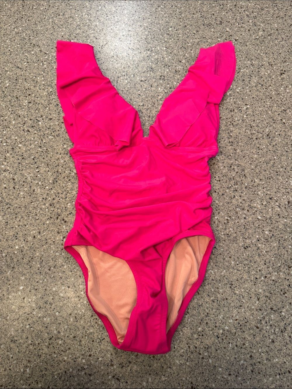 J. CREW Ruched Ruffle V-Neck One Piece Swimsuit - Picture 4 of 7